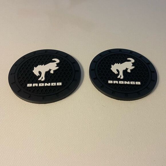 Bronco Car Cup Coasters in Black Set of 2 NWT - Picture 3 of 4